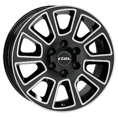 Expressversand RIAL TRANSPORTER 2 diamantschwarz frontpoliert 6.0Jx16 5x114.3 ET50