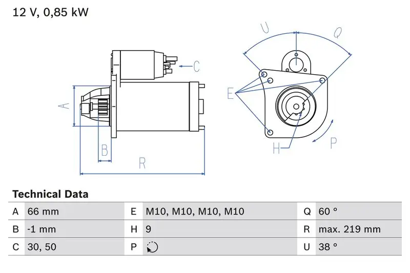 Markenware BOSCH Starter (0 986 010 310) KFZ-7180239