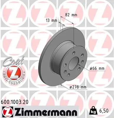 ZIMMERMANN Bremsscheibe (600.1003.20) KFZ-6962530 Billig